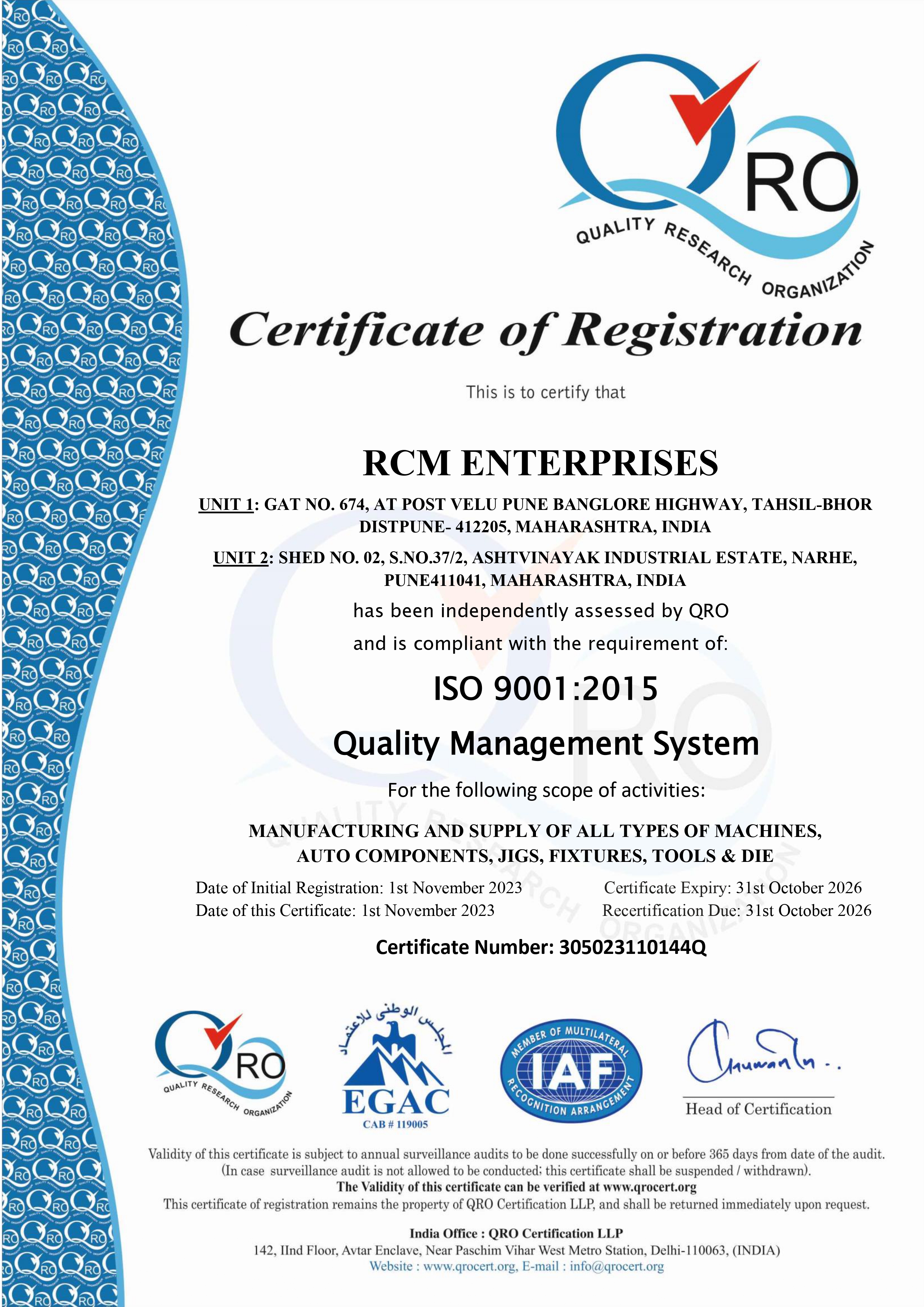 ISO Certificate